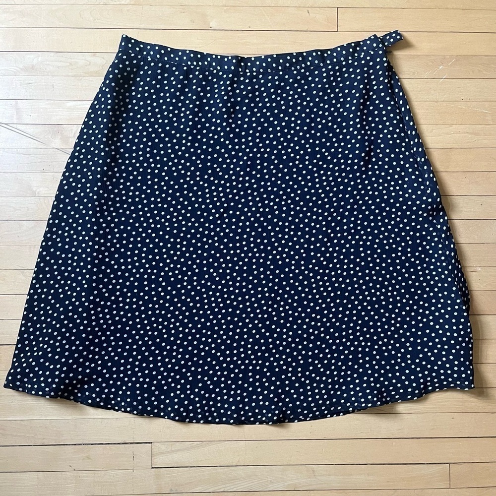 Jaclyn Smith Navy Polk-a-dot Skirt